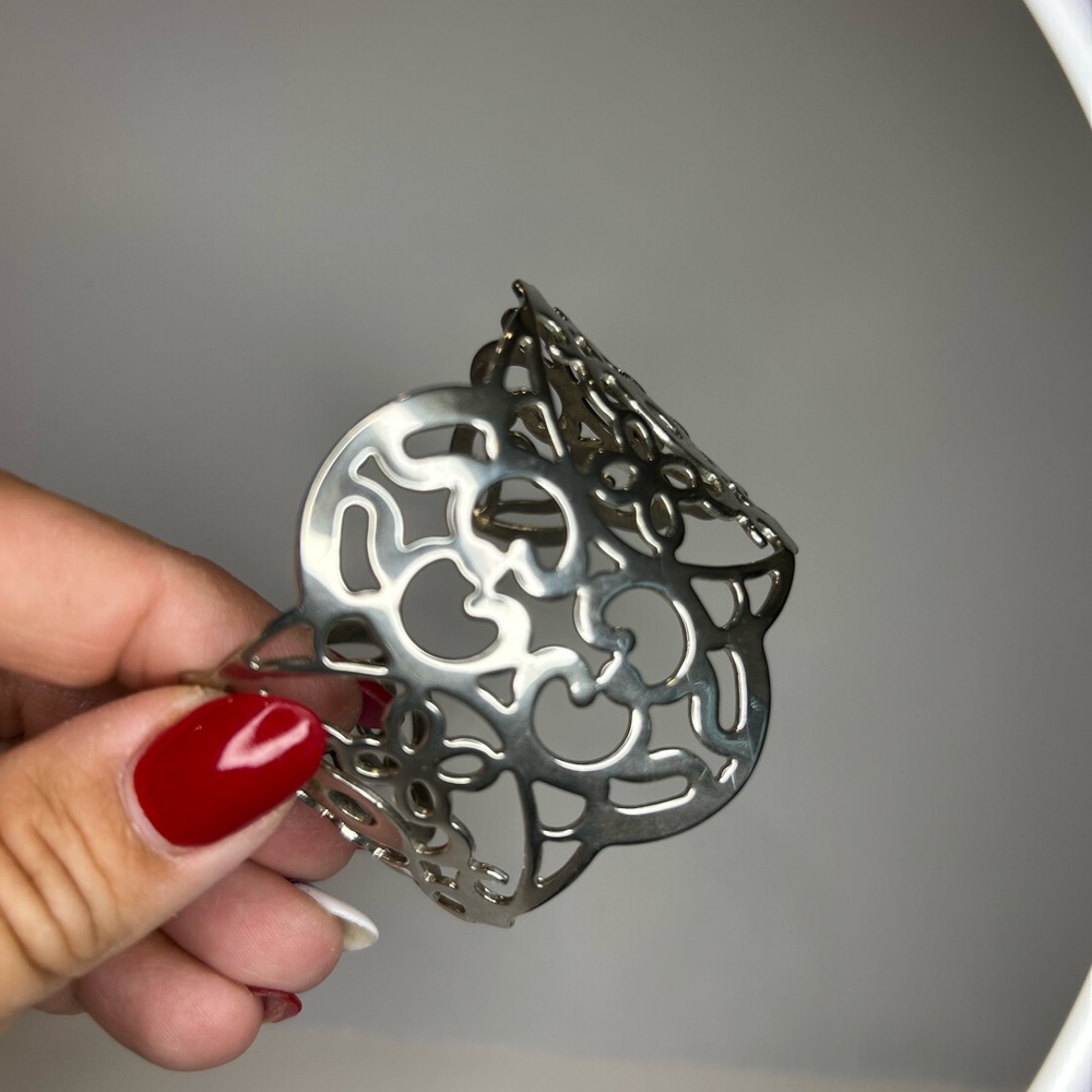 Lia Sophia Silver Cutout Cuff Bracelet